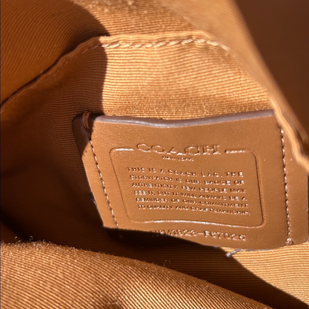 Coach Pebbled Leather Crossbody in Cognac Brown - Picture 4 of 8